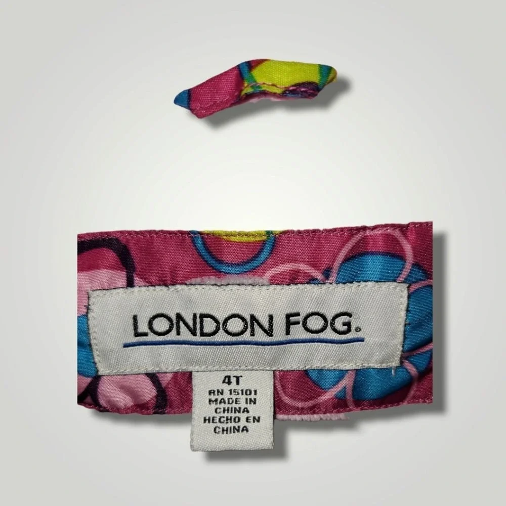 London Fog hooded floral full zip jacke 4t